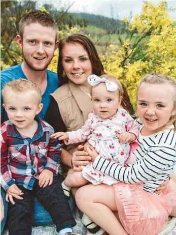  ?? PHOTO: CONTRIBUTE­D ?? RAISING AWARENESS: Donal Kelly, pictured with his wife Olivia and children (from left), Gavin, Aurora and Reegan, will be running 100km to support Emily's Voice.