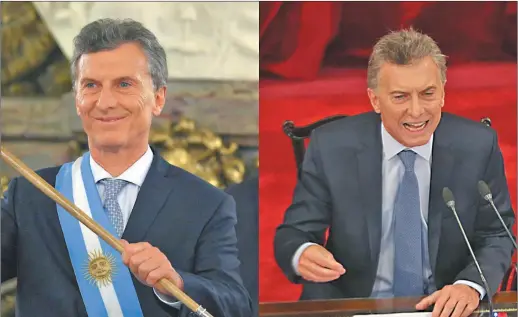  ?? CEDOC PERFIL ?? TIEMPO. El Mauricio Macri de 2015 muestra una imagen muy diferente del derrotado y furioso con el resultado en las PASO de 2019.