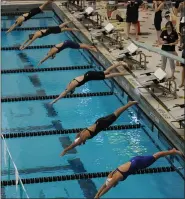  ?? KEN SWART — MEDIANEWS GROUP FILE PHOTO ?? The girls swimming state finals were slated for Dec. 22-23, but are now postponed as the epidemic order continues.