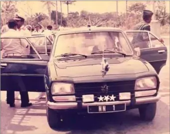  ??  ?? Basic Peugeot 504 used by the Chief of Naval Staff and other Top Government Officials, in the old days