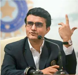  ??  ?? BCCI president Sourav Ganguly in this file photo.