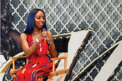  ?? Photograph: Tibrina Hobson/Getty Images for BET ?? Jessica Pettway speaks at the BET Experience in Los Angeles on 24 June 2017.