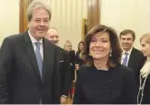  ??  ?? Con il premier Paolo Gentiloni, 63 anni, insieme a Maria Elisabetta Alberti Casellati