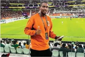  ?? ?? Mamelodi Sundowns coach Rulani Mokwena in Qatar, where he is to watch 17 games by the end of the Fifa World Cup.