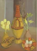  ??  ?? Fig 6: Still Life with Vases, Flowers and a Dish of Painted Eggs by Morris. £22,968