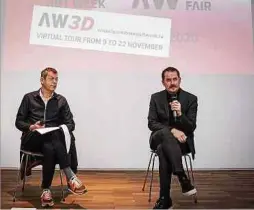  ?? Foto: Gerry Huberty ?? Alex Reding (l.), hier bei der Pressepräs­entation der Art Week an der Seite von Casino-Direktor Kevin Muhlen, hofft auf eine Rückkehr in die Halle Victor Hugo im nächsten Jahr.