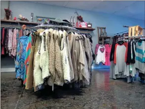  ??  ?? The style at Tootsie’s Red Bird Boutique can best be described as upscale Bohemian; the shop carries sizes small to 3X. (Catoosa News photo/Tamara Wolk)