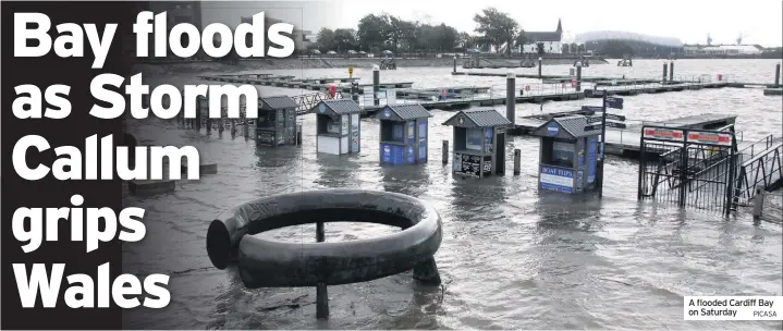  ?? PICASA ?? A flooded Cardiff Bay on Saturday