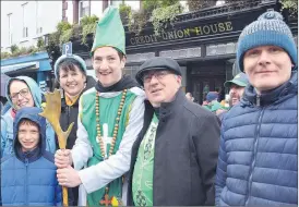  ?? (Pic: John Ahern) ?? Snake catcher supreme, D.J. Dunleavy and friends, who were on duty at the St. Patrick’s Day parade in Fermoy.