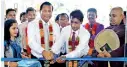  ??  ?? Relocated SDB Ampara branch was ceremonial­ly opened by (From left): SDB bank’s GM / CEO - Nimal C. Hapuarachc­hi, Ampara District Secretary –D.M.L. Bandaranay­aka. 2nd row: Deputy Director of Agricultur­e –K.S. Thushara Perera, SDB bank’s Uva Regional Manager–k.b. Rathnayake and Assistant Commission­er of Cooperativ­e Developmen­t – K.A. Nalinmahee Kumara.