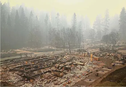  ?? — AFP ?? Barren landscape: A mobile home park that was destroyed in Paradise.