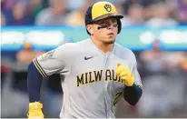  ?? FRANK FRANKLIN II/AP ?? Brewers infielder Luis Urias is now with the Red Sox and figures to get plenty of action at second base over the rest of the season.