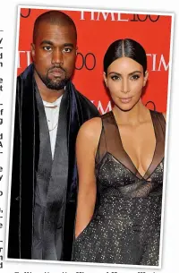  ??  ?? Calling it quits: Kim and Kanye West