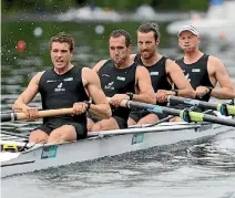  ??  ?? The NZ men’s four of Drikus Conradie, Axel Dickinson, Patrick McInnes and Anthony Allen.