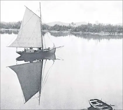  ?? SUBMITTED PHOTO ?? A photograph of “our yacht at Pilley’s Island”, taken by Robert Holloway and included in his 1910 book, “Through Newfoundla­nd with the Camera”, published posthumous­ly. He was born in England in 1850 and came to St. John’s in 1874 to serve as principal...