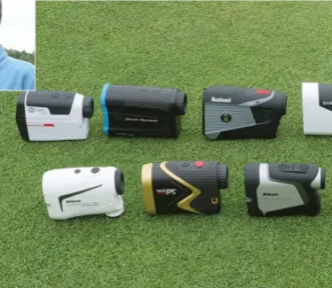  ?? ?? We tested 12 of the latest golf laser rangefinde­rs on the course