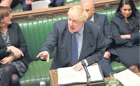  ??  ?? MPs rejected Prime Minister Boris Johnson’s timetable for pushing through his Withdrawal Agreement Bill