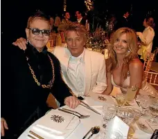  ?? GETTY IMAGES ?? Sir Elton John, Rod Stewart and Penny Lancaster attend the Raisa Gorbachev Foundation Party at Stud House, Hampton Court Palace on June 2, 2007.