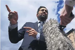  ?? PHOTOGRAPH:ANDREW MILLIGAN/PA ?? ▲ Humza Yousaf offered an olive branch to the Scottish Greens saying he had ‘heard their anger’