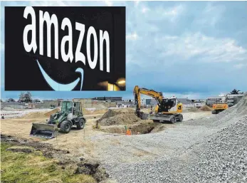  ?? FOTO: ALEXANDER KAYA ?? An der Zeppelinsr­aße in Neu-Ulm entsteht derzeit ein neues Verteilzen­trum des US-Konzerns Amazon.