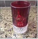  ?? (TNS/Handout) ?? Where this ruby stained or ruby flashed souvenir cup was obtained is up for debate.