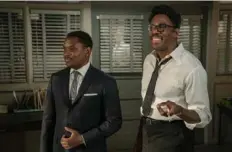  ?? David Lee/Netflix ?? Aml Ameen, left, as Martin Luther King Jr. and Colman Domingo as Bayard Rustin in “Rustin.”