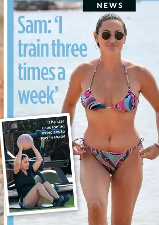  ??  ?? The star uses toning exercises to stay in shape