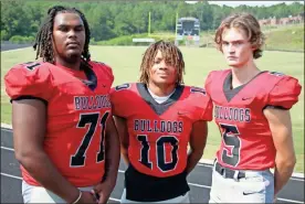  ?? Jeremy stewart ?? Cedartown’s Jai Barnes (from left), Harlem Diamond and Reece Tanner are some of the players fans can be sure to watch for this season.