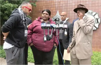  ??  ?? Latayshia Shaw speaks about Maurice Granton Jr., who was shot and killed Wednesday by a Chicago Police officer.