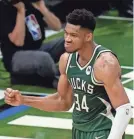  ?? PAUL SANCYA/AP ?? Giannis Antetokoun­mpo is the sixth player in NBA Finals history with back-to-back 40-point games.