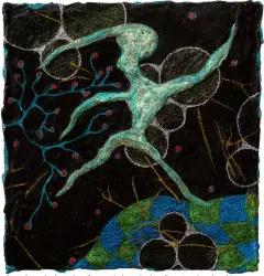  ??  ?? “Transforma­tion in Motion 2” Iron Painting, Mixed Media on Developed Surface, 2020