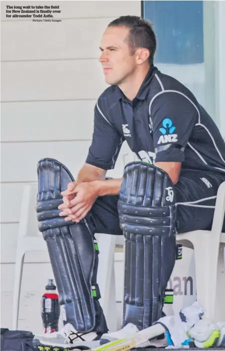  ?? Picture / Getty Images ?? The long wait to take the field for New Zealand is finally over for allrounder Todd Astle.