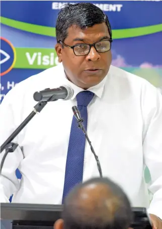  ?? Photo: Ronald Kumar ?? Minister for Environmen­t Dr Mahendra Reddy during the curtain raiser for the Environmen­t Week commemorat­ive events in Suva on June 1, 2020.