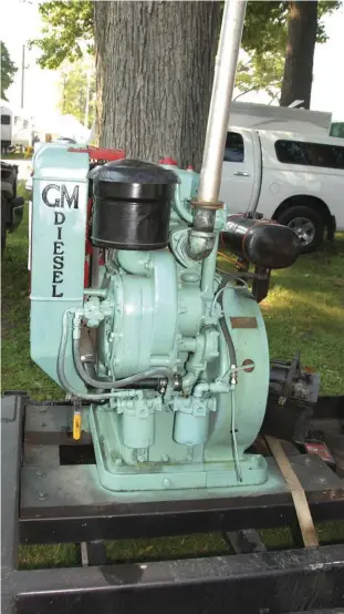  ??  ?? Here is a 1-71G, a generator model, missing its generator. It’s one of the earlier survivors, being the 191st built. The rotors in the Roots three-lobe blower are the same diameter as all the other 71s in this era but only 2-5/8” long. The GM...