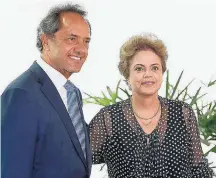  ?? DIDA SAMPAIO/ESTADÃO ?? Visita. Dilma recebeu Scioli em Brasília ontem à tarde