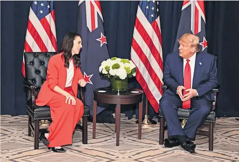  ??  ?? Prime Minister Jacinda Ardern was courteous to US President Donald Trump in New York.