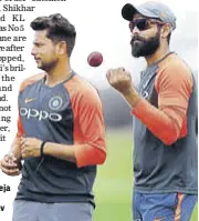  ?? AP ?? Ravindra Jadeja (right) and Kuldeep Yadav