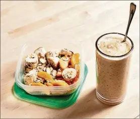  ??  ?? Breakfast Smoothie Pack: This thick, milkshake-like recipe will put you on the right track for busy mornings.