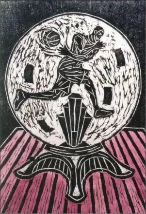  ?? Submitted photo ?? BLOCK PRINT: “Future Woodcut” block print by Christophe­r Williams.