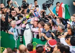  ?? JUN QIAN/JAWA POS ?? LUAR BIASA: Pembalap Force India Sergio Perez sukses menempati posisi ketiga.