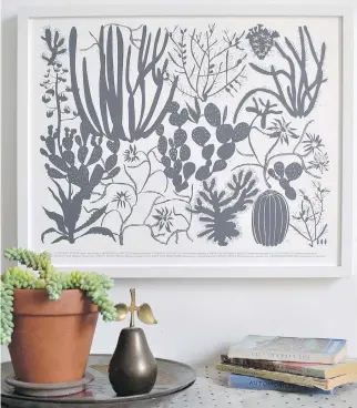  ?? BANQUET ATELIER & WORKSHOP ?? Aztec prints and cacti are a major trend when it comes to summer home decor on Etsy, including this Cacti print.