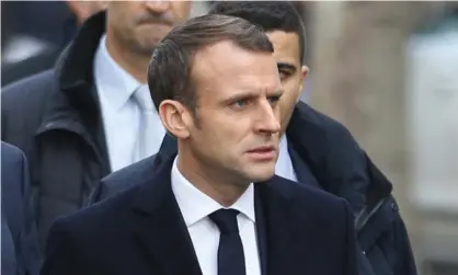  ?? Photograph: Anadolu Agency/Getty Images ?? Emmanuel Macron inspects the protest aftermath in Paris on 2 December. The movement has grown to encompass wider anger against hisgovernm­ent.