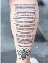  ??  ?? ●●The poem tattoo on John White’s leg