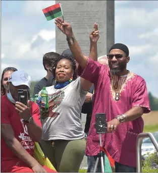  ?? PETE BANNAN - MEDIANEWS GROUP ?? Attendees celebrate Juneteenth at the Delaware County Veterans Memorial Friday.