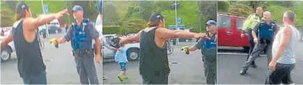  ?? Photo: Fairfax ?? Standoff: The video stills showing Jackie Maikuku and police officer Perry Griffin do little to settle either account of what happened in Kawhia last weekend.