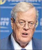  ?? AP PHOTO ?? In this 2013 file photo, Americans for Prosperity Foundation Chairman David Koch speaks in Orlando, Fla.