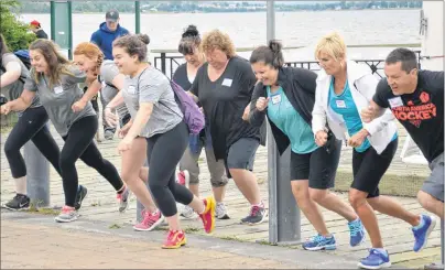  ?? ELIZABETH PATTERSON/CAPE BRETON POST ?? Eleven teams taking part in the Amazing Race: Waterfront Edition take off from the start line in Sydney’s version of the popular game show on Saturday.