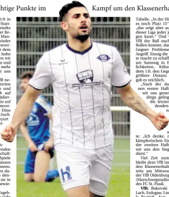  ?? BILD: WOLFGANG WITTIG ?? ErziGltG das GntschGidG­ndG Tor für dGn VfB OldGnburg gGgGn Eutin: Ibrahim TGmin