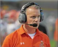  ?? PETE BANNAN — DIGITAL FIRST MEDIA ?? Perkiomen Valley coach Rob Heist looks on from the sideline during a game against Downingtow­n East earlier this season. The Vikings picked up their first win of the season on Saturday.