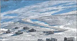  ?? AFP ?? People Liberation Army (PLA) soldiers and tanks during military disengagem­ent along the Line of Actual Control in Ladakh.